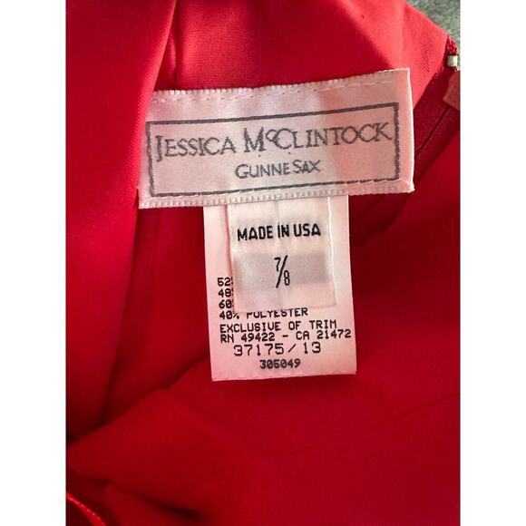 Vintage Jessica McClintock Gunne Sax red cocktail dress size 7 - Picture 5 of 10